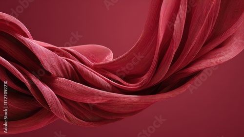 Flowing Scarlet Fabric Artistic Design