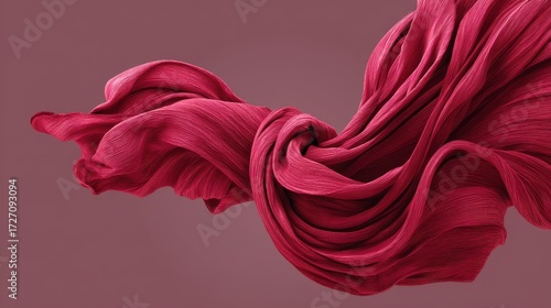 Deep Red Draped Fabric Digital Artwork
