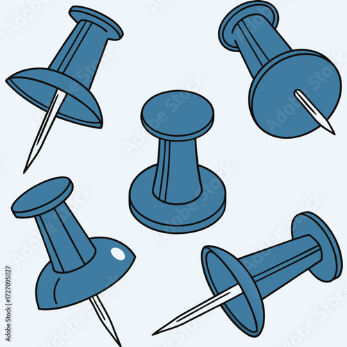 Organize your thoughts with these blue push pins, perfect for bulletin boards and creative projects