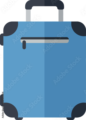 Blue Suitcase with Wheels and Handle