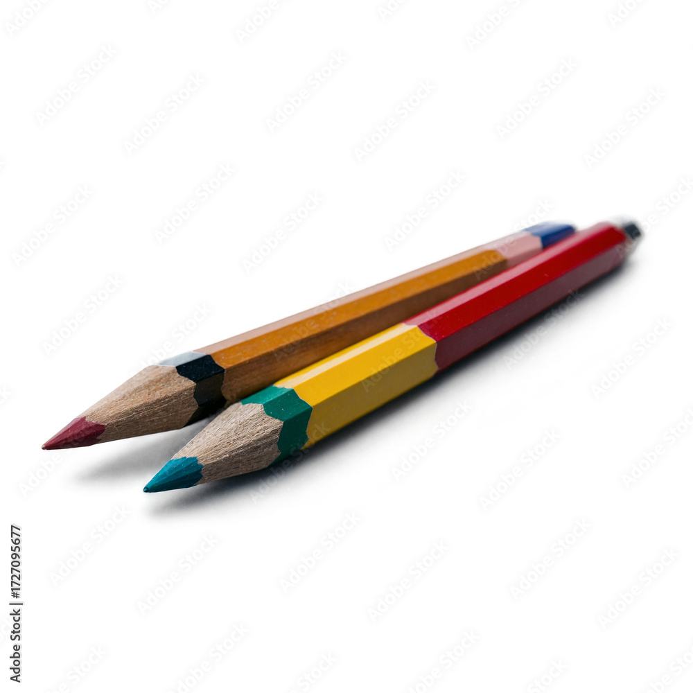 Fototapeta premium Different pencils wooden sharpened on transparent background