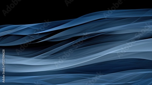 The image is a blue wave with a dark background