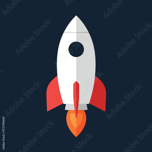 Flat Design Rocket Launching