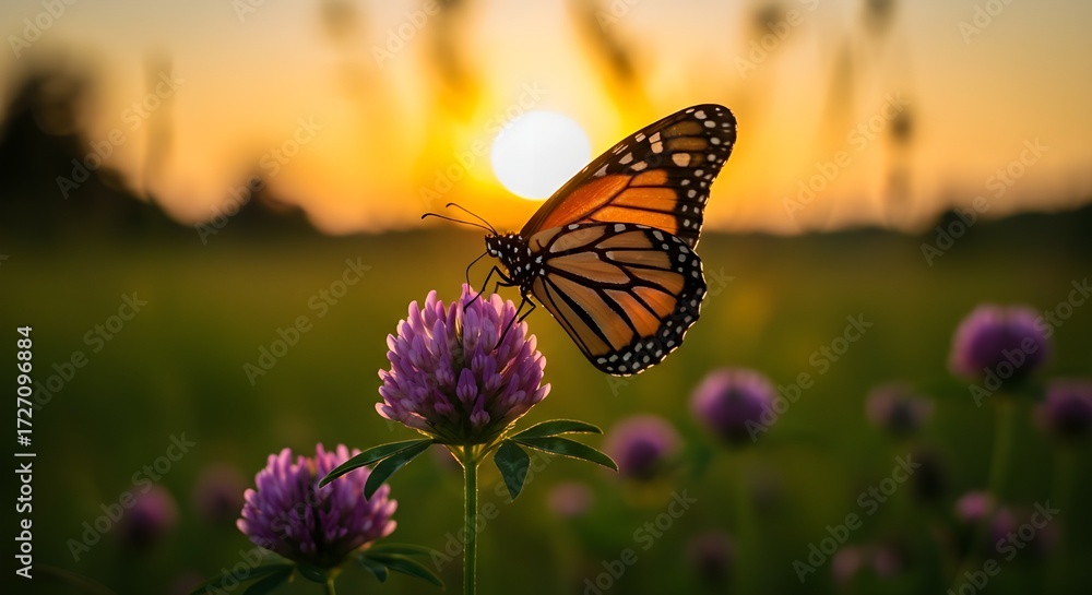 Fototapeta premium butterfly on a flower
