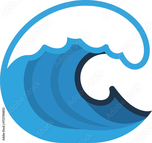 Abstract Blue Wave Graphic