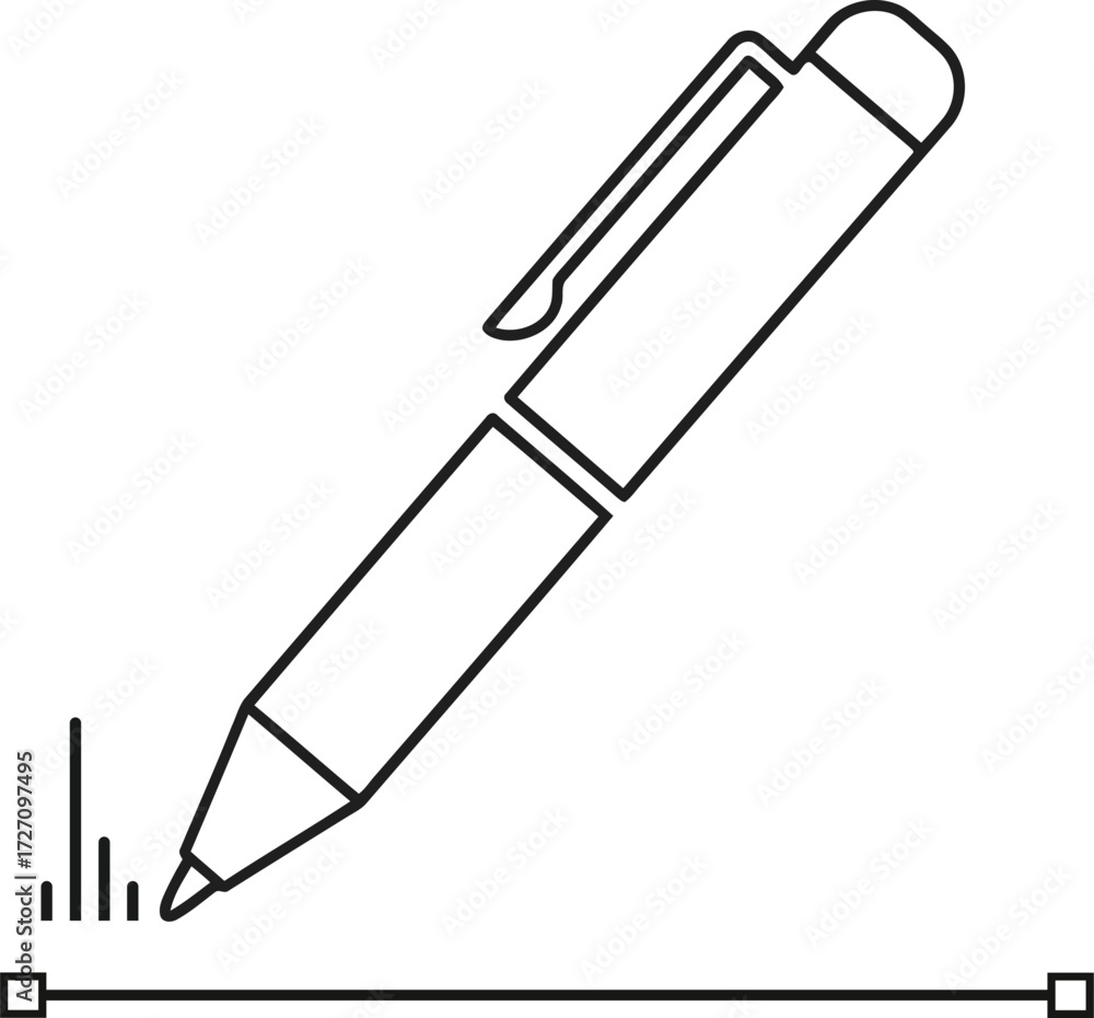 Fototapeta premium Vector art of pen writing on a line