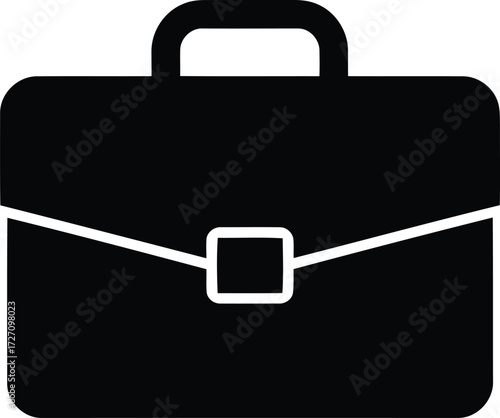 Vector art of black silhouette of a briefcase