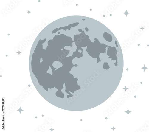 Full Moon with Star Sparkles
