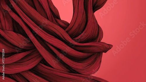 Elegant Deep Red Fabric Illustration