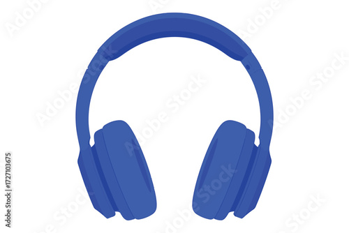 Blue headphones isolated on white background, perfect for enjoying music, podcasts, and audiobooks with comfort and style, enhancing the listening experience vector
