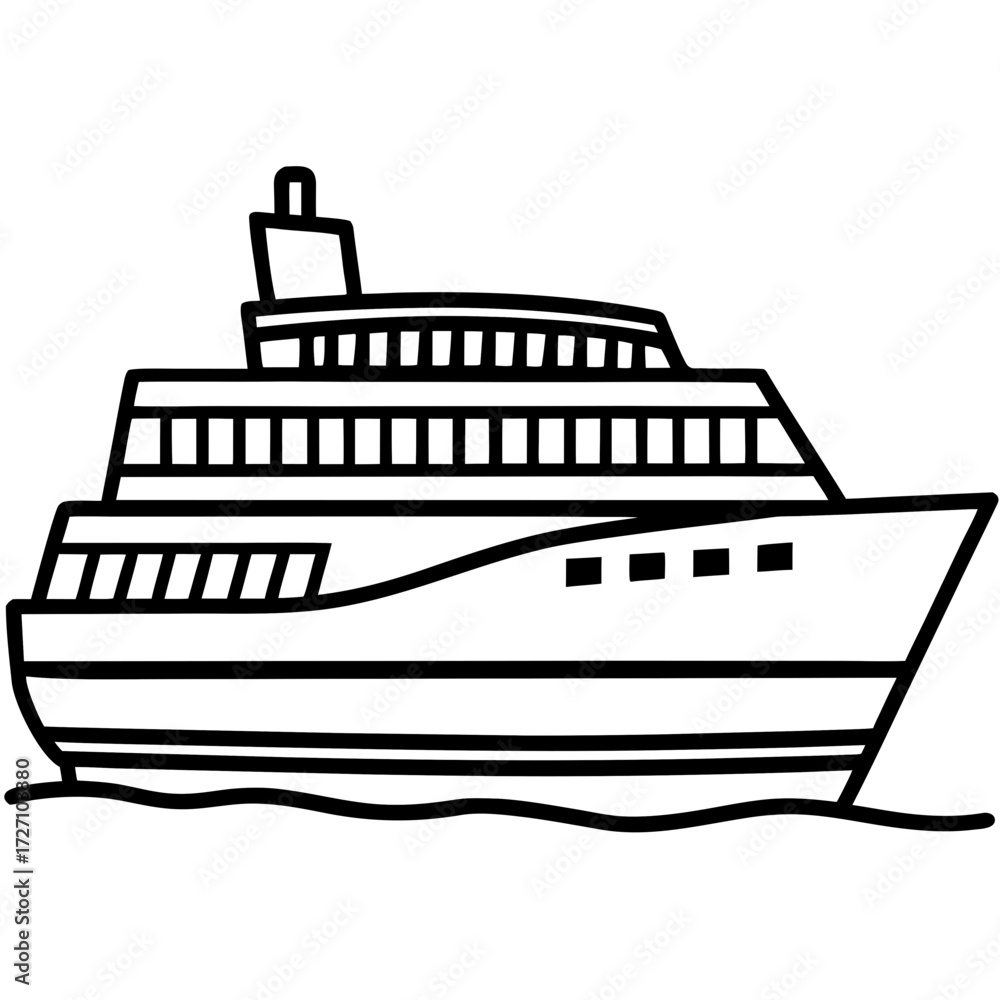 Obraz premium Tourist Ferry Line Vector