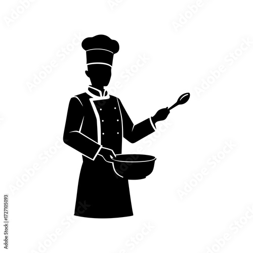 chef cooking silhouette