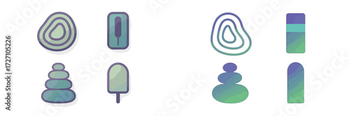 Unique abstract shapes and designs featuring various forms in soothing colors for creative inspiration