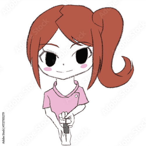 患者に注射する看護師の女の子