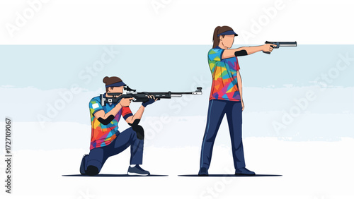 illustration of a shooting match