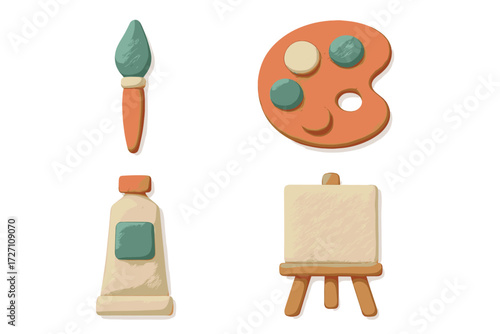 Crafting colorful tools for artistic expression in playful modeling clay