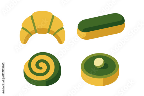 Colorful and creative bakery items displayed on a flat surface in a bright and inviting setting