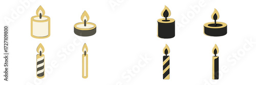 Colorful candle designs suitable for various celebrations and events showcasing different shapes and styles