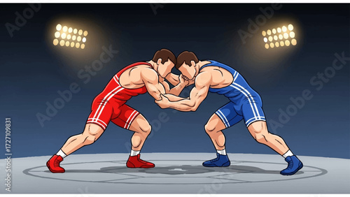 illustration of a sumo match
