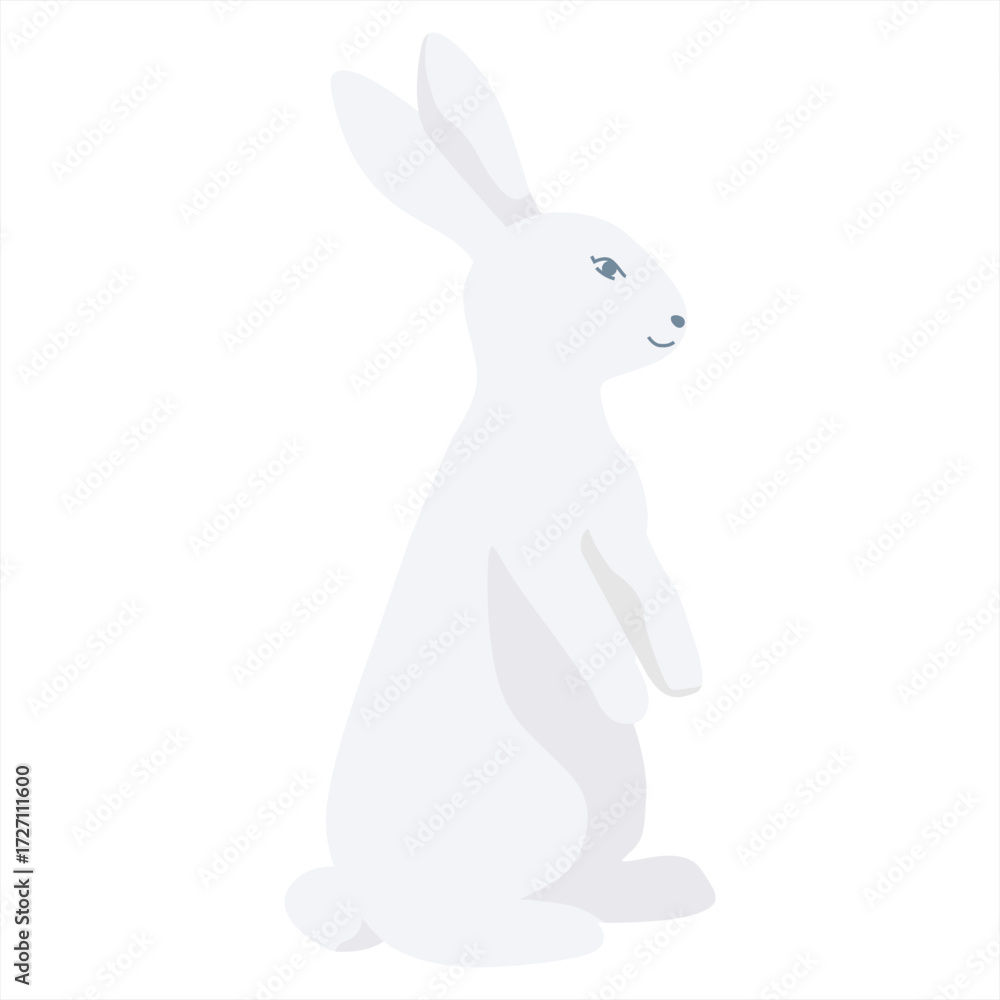 Fototapeta premium white rabbit on a white background