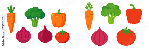 Colorful assortment of fresh vegetables arranged on a clean surface for cooking and meal preparation