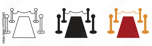 Red carpet icon set ,entrance line way icon. Vector illustration .
