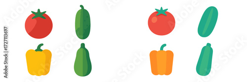 Colorful assortment of fresh vegetables on a white background showcasing nature's bounty in simple designs