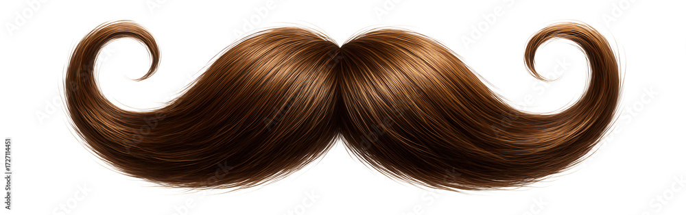 Fototapeta premium Curly moustache on a white background.