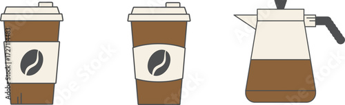 Vector illustration of coffee set icon