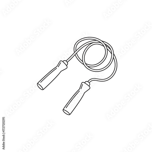 Jumping Rope or Skipping Rope Line Art Vector Illustration for Fitness

