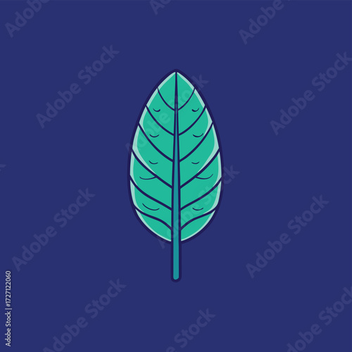 Tropical Plants Illuminated with Green and Blue Fluorescent Light. Rainforest Environment with Diamond shaped Neon Frame.
