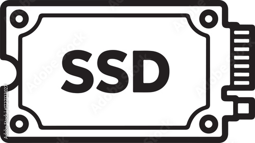 Solid state drive icon with text storage computer hardware