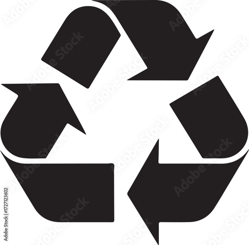 Universal recycling symbol traced in black universal symbol environmental