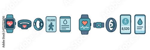 Fitness tracking tools showcase various health metrics for active lifestyles in a digital format