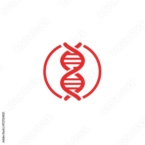 Red DNA Helix Icon Vector EPS