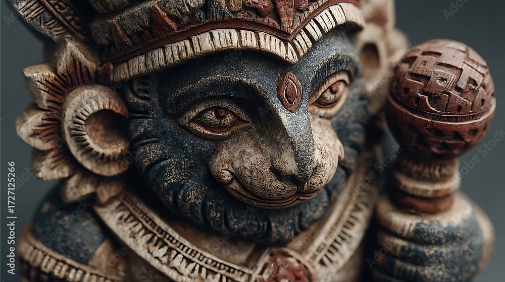 Obraz premium Wooden demon sculpture art high resolution picture