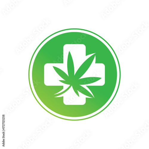 cannabis medical abstract logo modern style