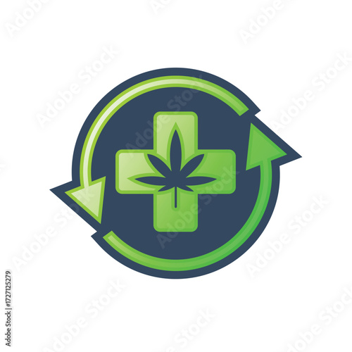 cannabis medical abstract logo modern style