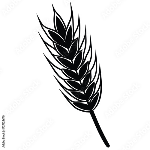 a simple illustration of a silver wheat stalk on a (2).eps