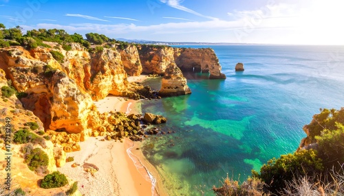 Scenic coastal cliffs and beach