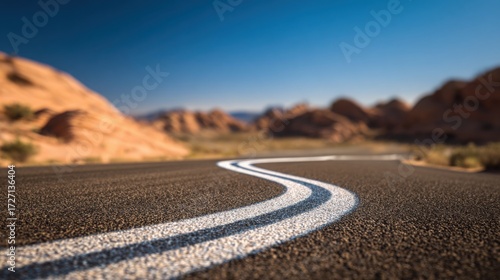 Wallpaper Mural A road with a clear white line symbolizing an adaptive mindset journey towards responsive decision making Torontodigital.ca