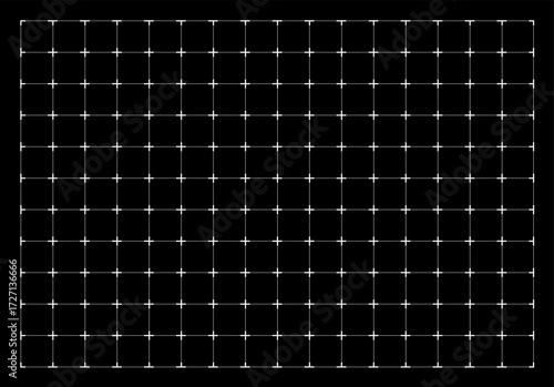Cross Geometric Grid Pattern on Black Background. Abstract Minimal Design.