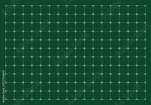 Cross Geometric Grid Pattern on Green Background. Abstract Design.