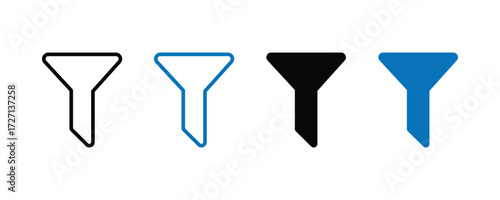 Filter icon vector set. Filter sign design trendy style illustration