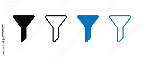 Filter icon vector. Filter symbol design. Filter icon line and glyph style. Vector illustration