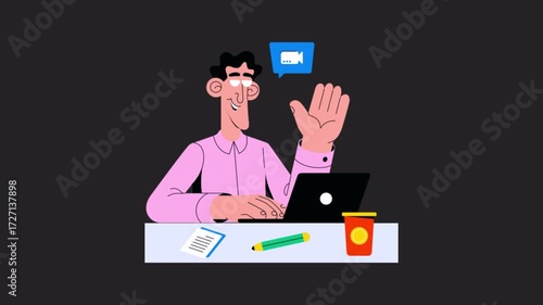 Video Call Wave Animation Alpha Channel 