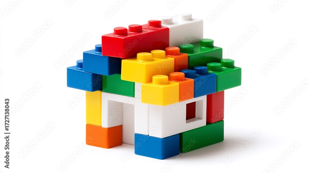 Obraz premium Colorful LEGO House Building.