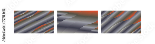 Charcoal Ember Gradient Wave Backgrounds in Gray Orange Red for Dramatic Wallpapers and Gaming Assets