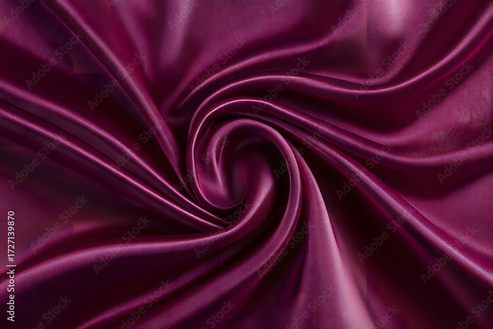 Obraz premium A close up shot of a swirling piece of shiny magenta fabric creating a beautiful abstract design