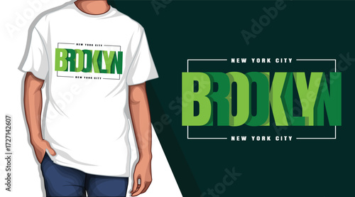 Brooklyn Typography Bold Streetwear Graphic T-shirt Design for Urban Fashion Apparel